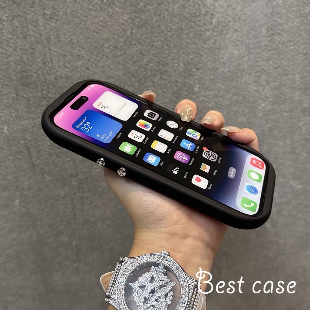 Ốp Điện Thoại Mềm Nút Bấm Tròn Cho iphone 15 14 13 12 11 pro max