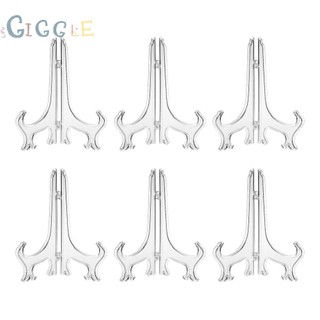 【GIGGLE】Tray Rack Plastic Plate Holder Display Stand Easel Transparent Decorative