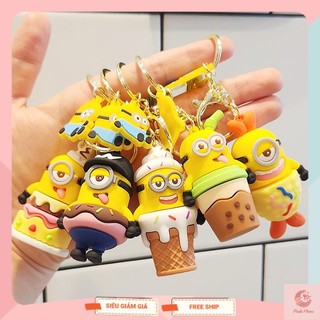 Móc khóa Minion & đồ ăn dễ thương phong cách Hàn Quốc, móc khóa nhân vật Minion đồ ăn siêu đáng yêu