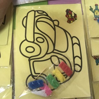 tranh cát tô màu cho bé