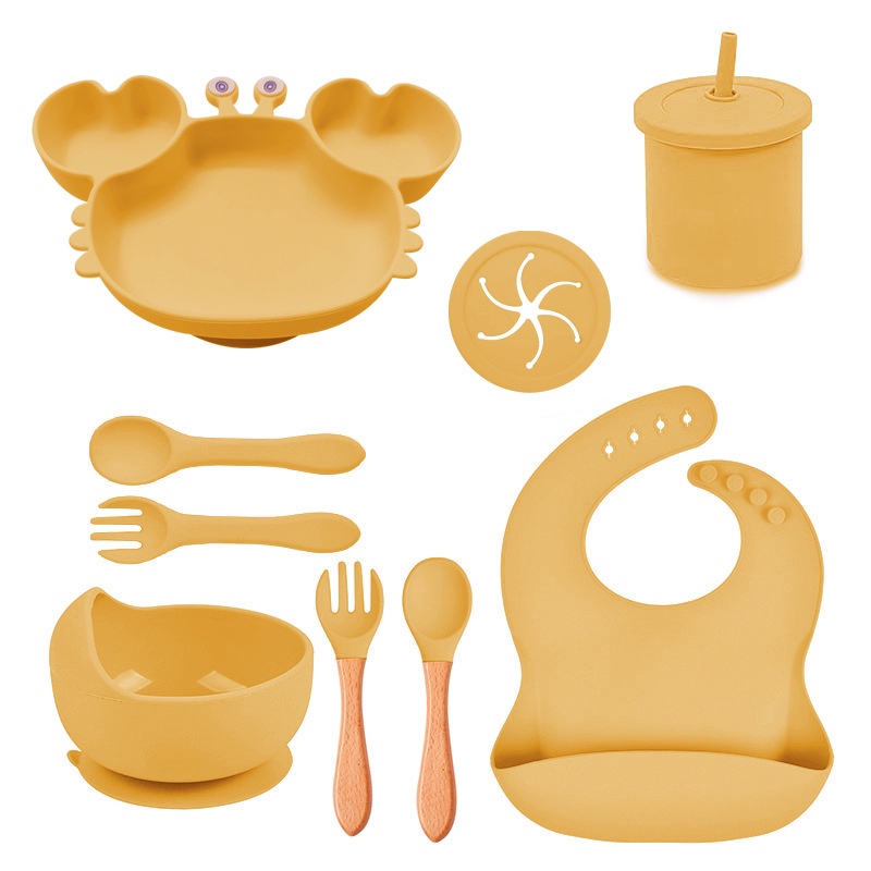 Bộ Dụng Cụ Ăn Bằng silicone Cho Bé Sơ Sinh