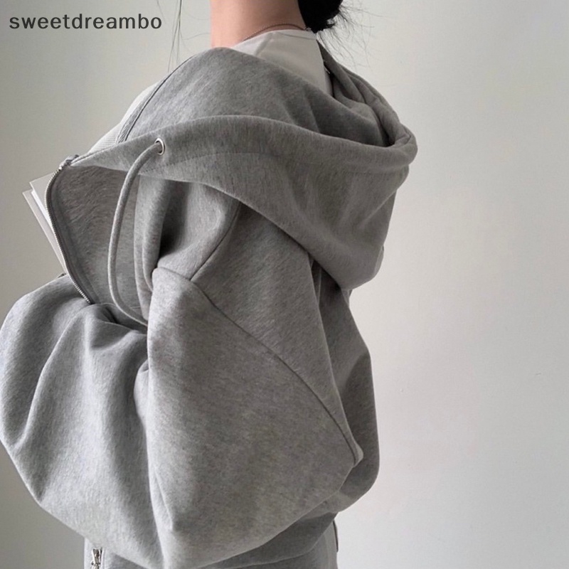 Áo khoác Nỉ Crotop Hàn dáng rộng siêu xinh , Áo Sweater Nỉ Dài Tay