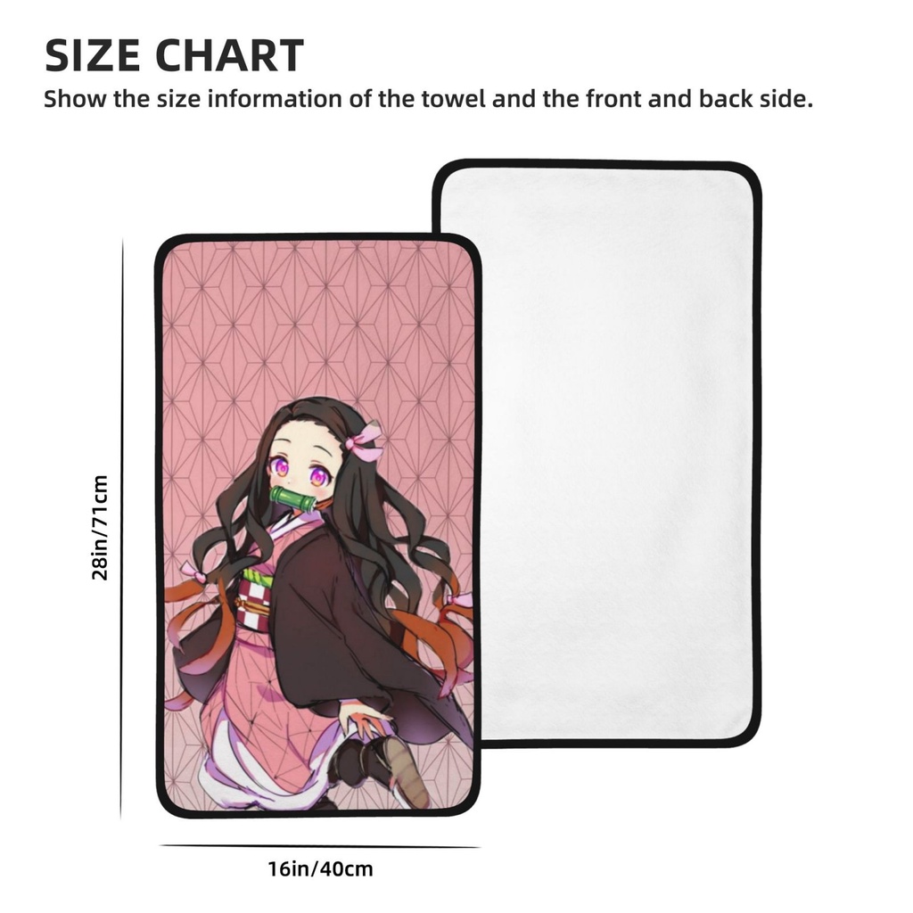 Khăn Tắm Vải Nhung San Hô Thấm Hút Tốt Họa Tiết demon slayer kamado nezuko 40 * 70 cm