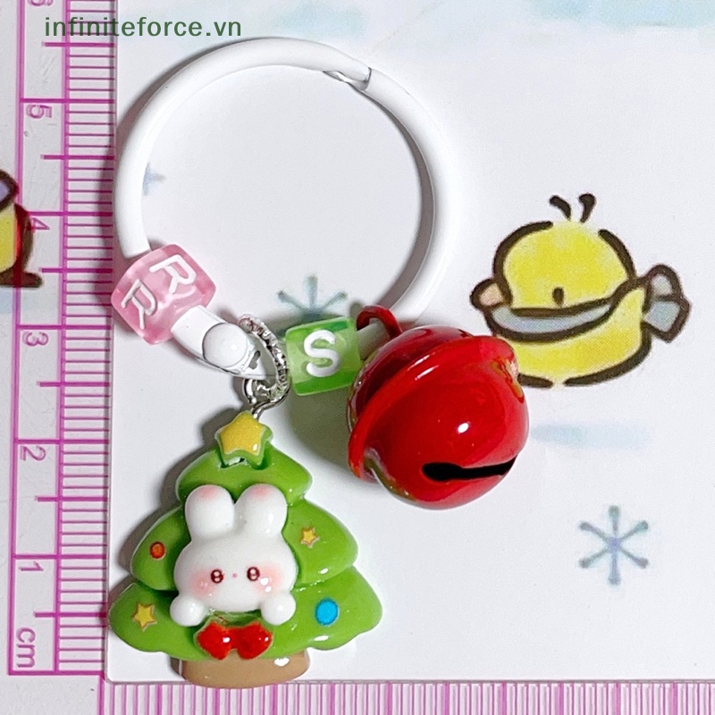 Móc Khóa Hình Thỏ / Cây Thông / Người Tuyết Hoạt Hình Dễ Thương Dùng Làm Quà Tặng Giáng Sinh