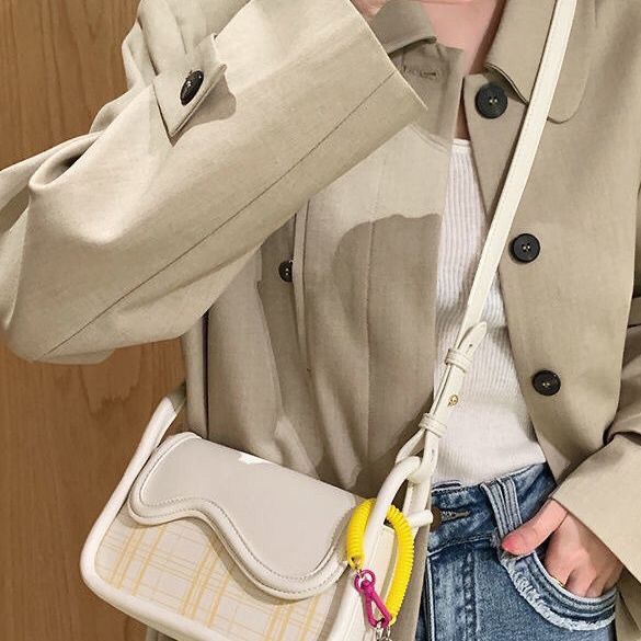 Túi Xách Đeo Vai Màu Kem Thời Trang Mùa Hè Dành Cho Nữ
