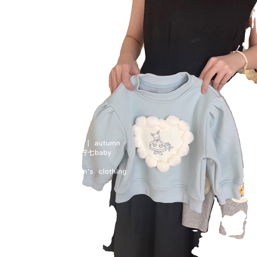 Áo Sweater Tay Dài Giữ Ấm Phong Cách Hàn Quốc Thời Trang Mùa Thu Cho Bé Gái