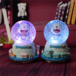  Quả cầu pha lê mèo leng keng hoạt hình hộp nhạc có ánh sáng và tuyết quà lưu niệm đồ trang trí quà tặng sinh nhật th 