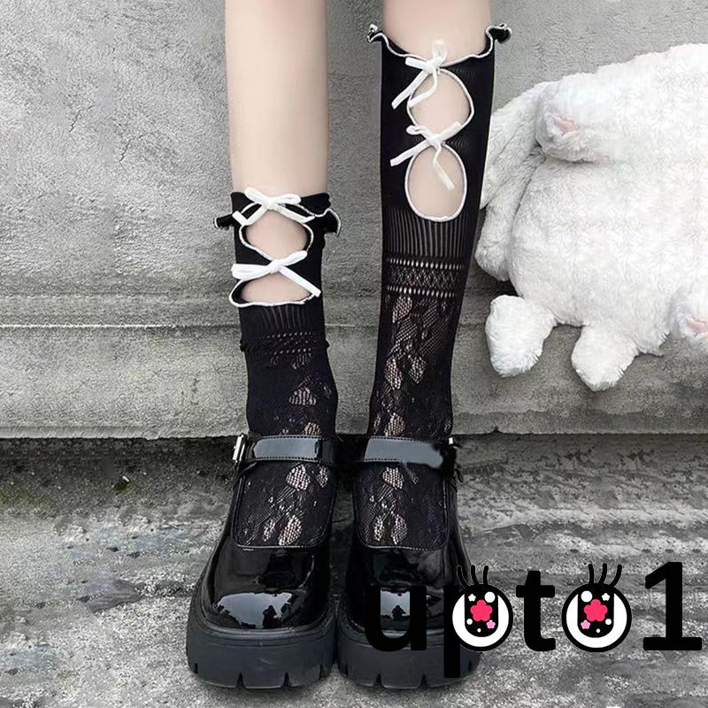 Vớ Lưới Thoáng Khí Mềm Mại Đính Nơ Phong Cách lolita Cho Nữ