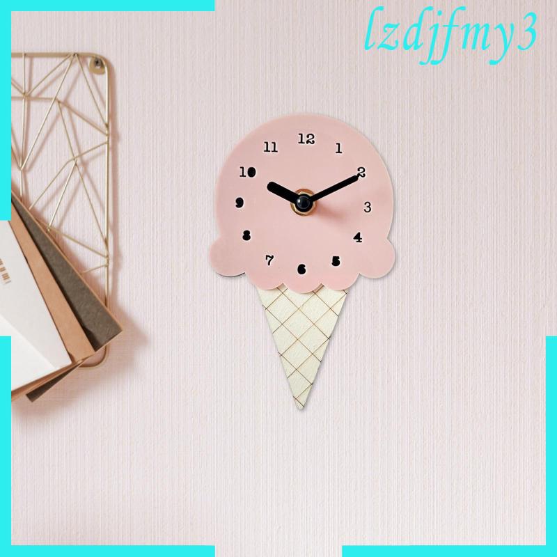 Đồng Hồ Bằng Gỗ Hình Cây Kem Đơn Giản Phong Cách Bắc Âu