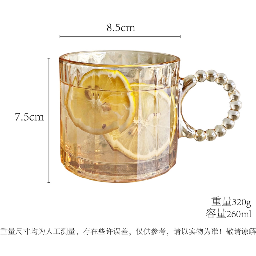 Kính Ly Thủy Tinh Uống Bia / Cà Phê Có Tay Cầm Dung Tích 280ml