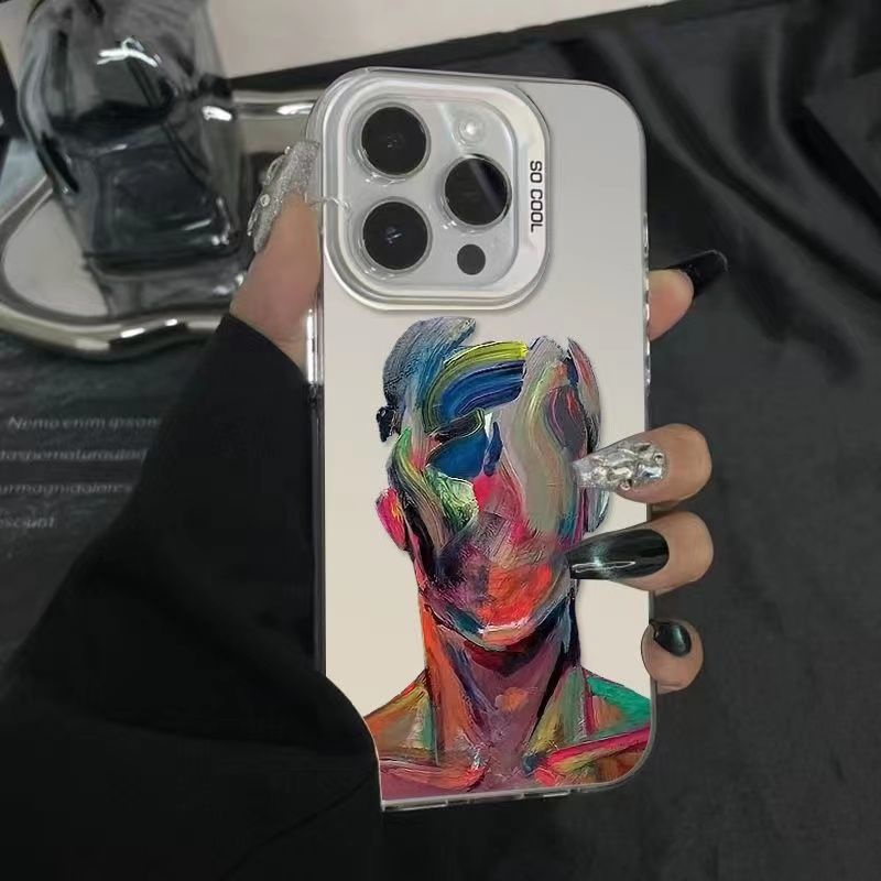 Phù Hợp Ốp Điện Thoại Màu Bạc Sáng Tạo Cho Iphone 15Promax 14pro 13plus 12pro 11