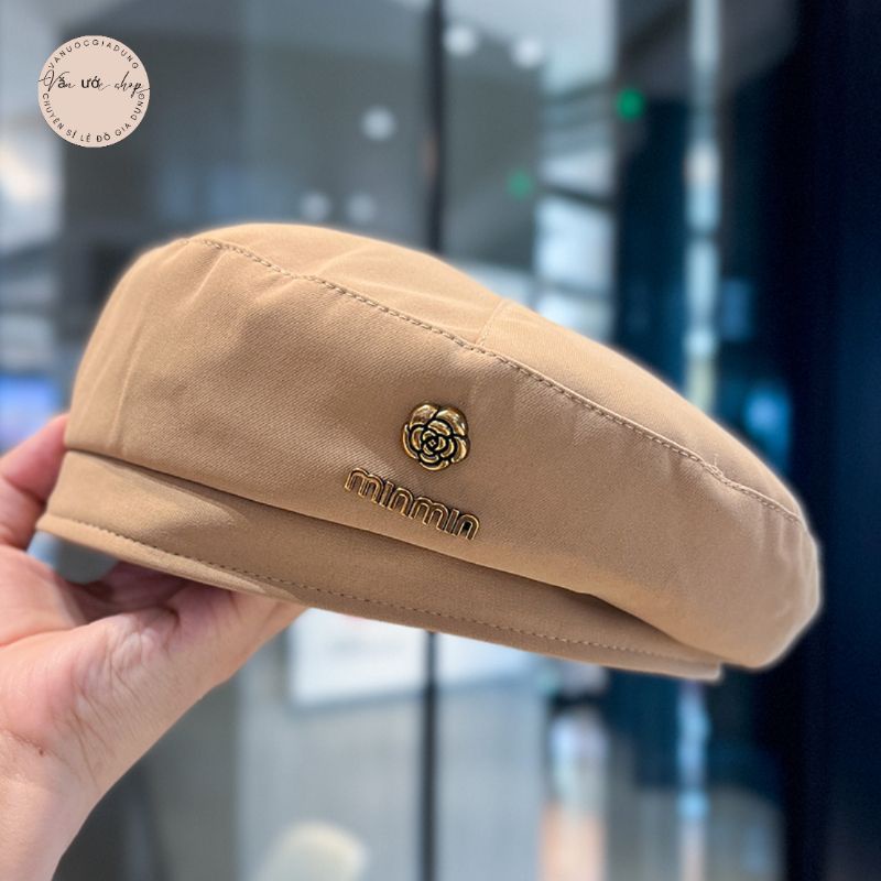 Mũ Beret Mỏng Ba Chiều In Họa Tiết Hoa Phong Cách Hàn Quốc Cổ Điển Thời Trang Xuân Hè Dành Cho Bạn Nữ