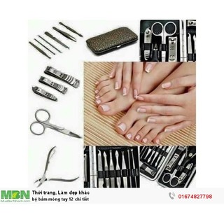 Bộ bấm móng tay 12 món, bộ kiềm bấm móng 12 chi tiết loại 1
