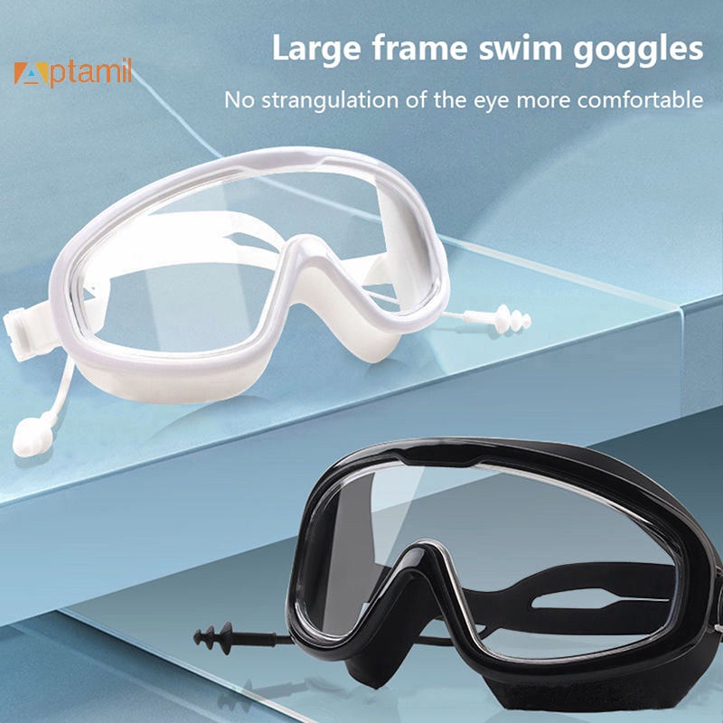 {laiqianfa333} Kính Bơi Chuyên Nghiệp Gọng Lớn Bằng Silicon Mềm Chống Sương Mù Không Thấm Nước Cho Nam Và Nữ