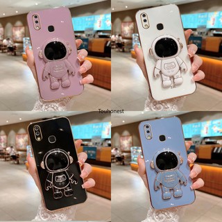 Ốp ĐiệN ThoạI Vivo Y93 Case Vivo V25 Case Vivo V29E Ốp Lưng Vivo Y17S Case Vivo Y95 Y91 Y91i Casing Vivo Y17 Y12 Y15 Case Vivo Y20 Case Vivo Y22 Y22S Case Vivo V15 Pro Case Luxury Cute Silicone 3D Astronaut Stand Phone Cover Cassing Cases Case