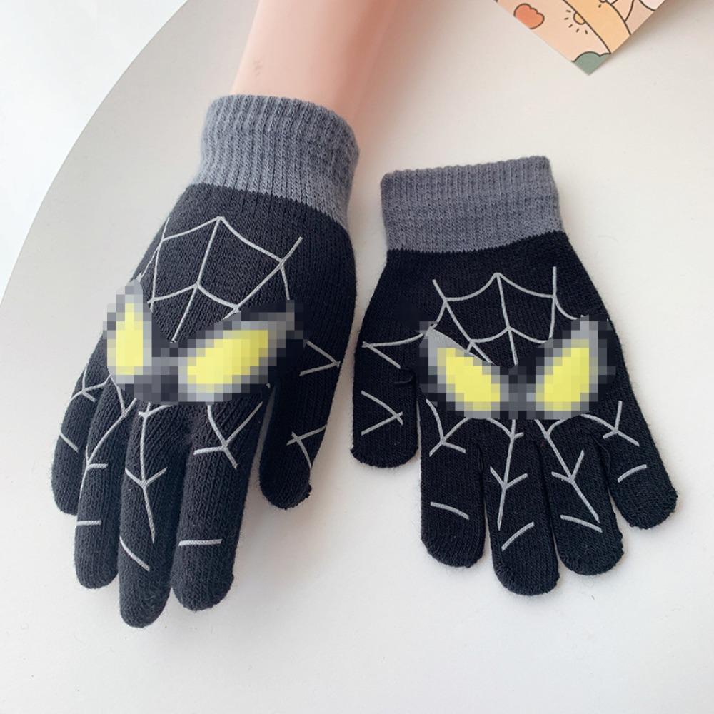 Găng Tay Suki Dệt Kim Dày Dặn Chống Lạnh Chống Gió Họa Tiết Hoạt Hình Dễ Thương Cho Bé