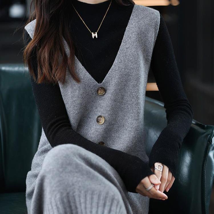 Áo sweater Dệt Kim Cổ Chữ v Dáng Rộng Thời Trang Xuân Thu Hàn Quốc 2023 Cho Nữ
