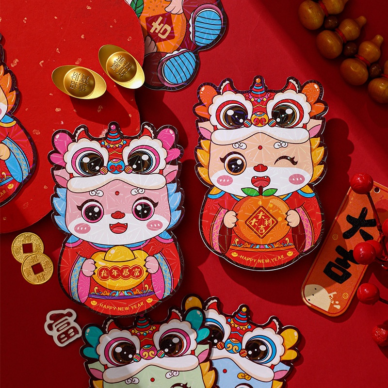 Bao Lì Xì Năm Mới 2024 Hình Rồng Đỏ Dễ Thương Cho Bé