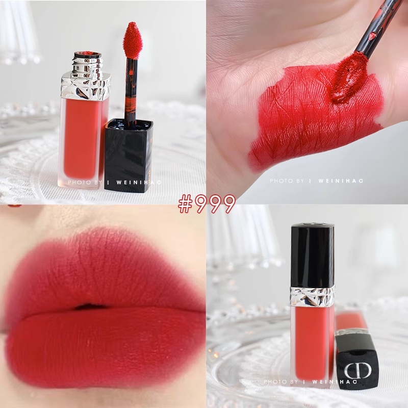 DIOR Son Môi Màu Đen / Xanh Dương Nhạt Khóa Màu Vàng Kim 999 # 741 # 741 #