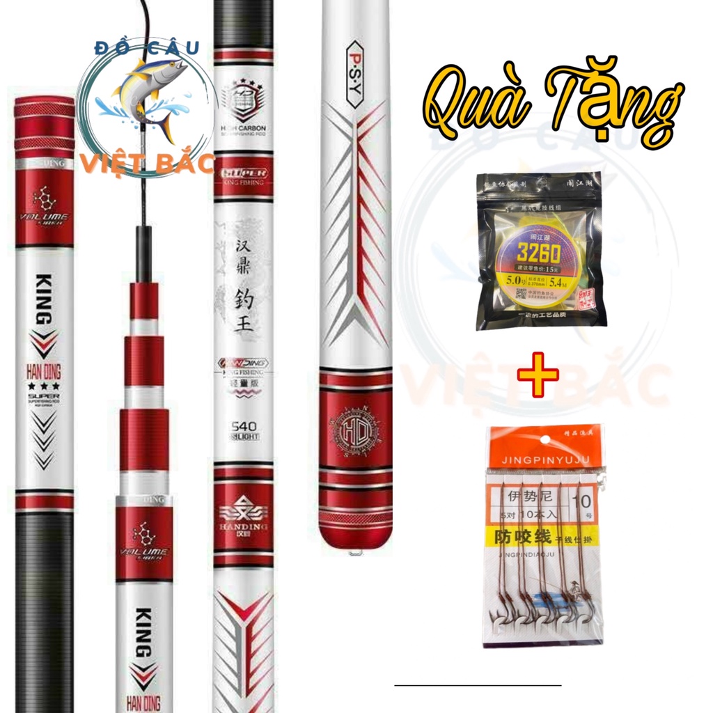 Cần câu tay Handing Điếu Vương độ cứng 5H chuyên câu đơn câu đài tặng kèm quà tặng Đồ Câu Việt Bắc