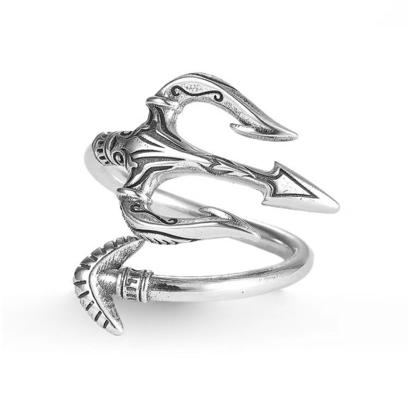 TIDE BEAR Nhẫn Bạc Thái Lan Hình Gấu Nepal Có Thể Điều Chỉnh Được Cá Tính Cho Nam