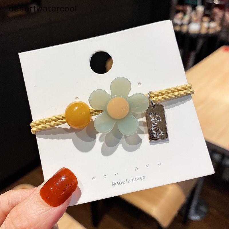 Dây Buộc Tóc Co Giãn Đính Hạt Và Hoa Màu Sắc Ngọt Ngào Phong Cách Nhật Bản Cho Nữ