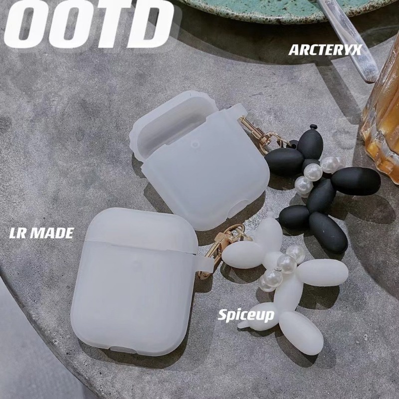 Vỏ Bảo Vệ Hộp Sạc Tai Nghe airpods 1 2 3 pro Hình Chú Chó Đeo Bong Bóng Dễ Thương