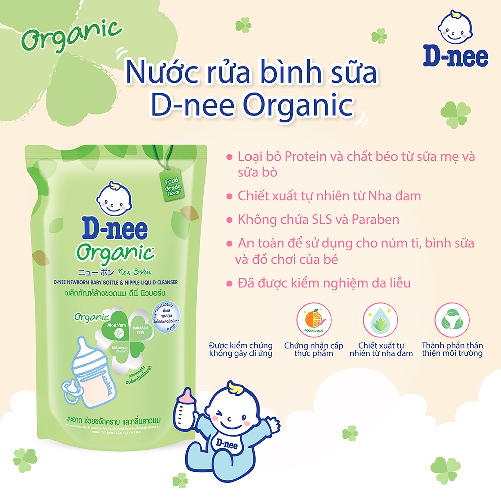 Nước rửa bình sữa Dnee Organic 500ml/550 ML