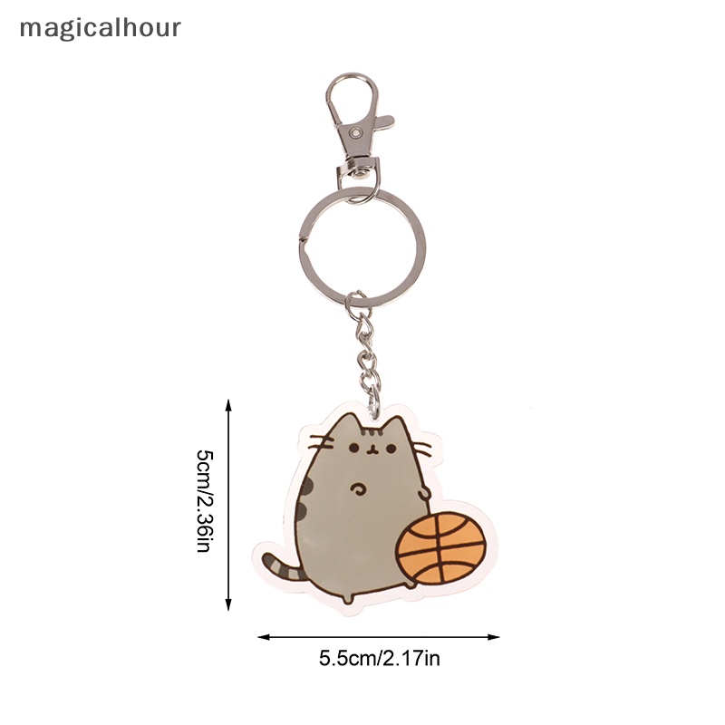 Magicalhour ^ ^ Móc Khóa acrylic Hình Mèo Pusheen Hoạt Hình Nhật Bản Đáng Yêu * Phụ Kiện Mới