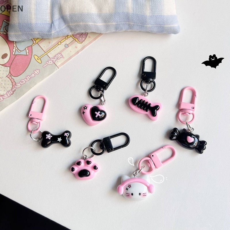 Móc Khóa Hình Cá / Mèo Hoạt Hình Đáng Yêu op y2k