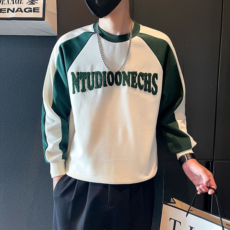 Áo Thun Dài Tay Cổ Tròn Thời Trang Thu Đông Hàn Quốc Cho Nam