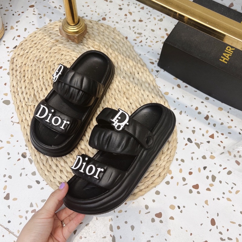 Dép Sandal Nữ, Dép Nữ Đế Cao Dán Sticker Hình Gấu SWEET Siêu Đẹp