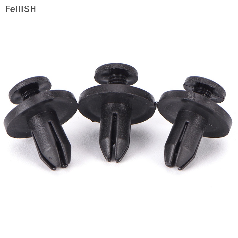 FENDER Set 50 Đinh Tán Nhựa Màu Đen 6Mm Chuyên Dụng Cho Xe Hơi 439br