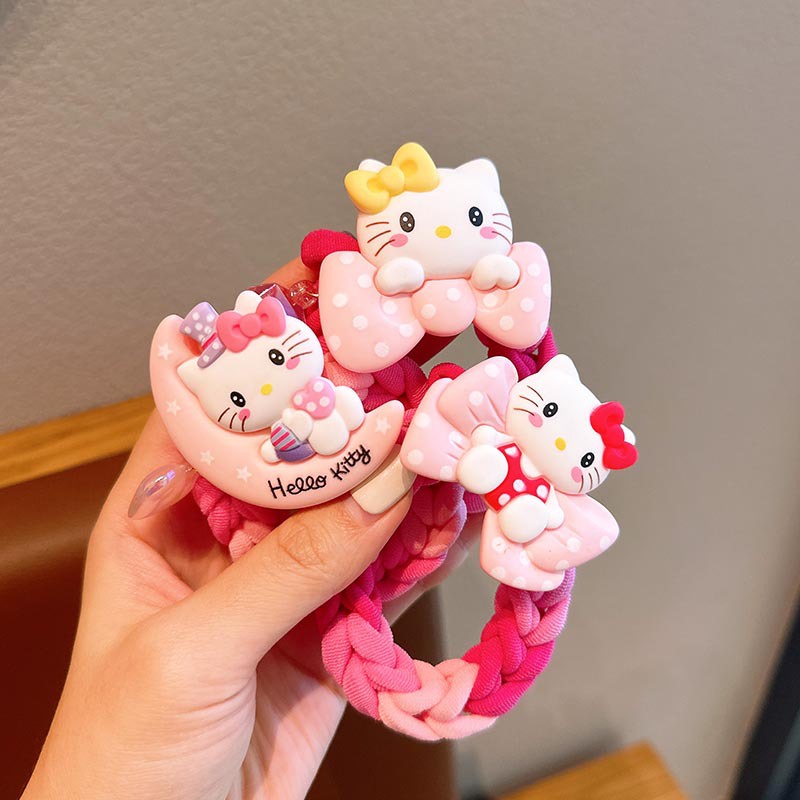Mới Dây Cột Tóc Cao Su Họa Tiết Hoạt Hình Phong Cách Hàn Quốc Cho Bé Gái