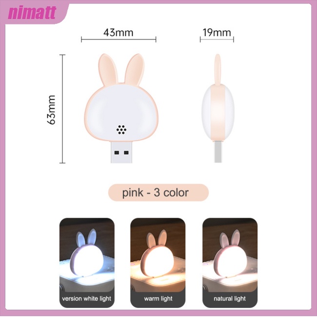 Ni Đèn Ngủ led usb Thông Minh Điều Khiển Bằng Giọng Nói Có 3 Màu Có Thể Điều Chỉnh Phích Cắm usb