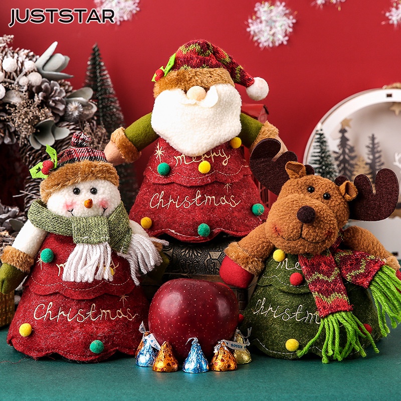 Juststar Túi Đựng Kẹo Hình Cây Thông Hoạt Hình Sáng Tạo Trang Trí Giáng Sinh