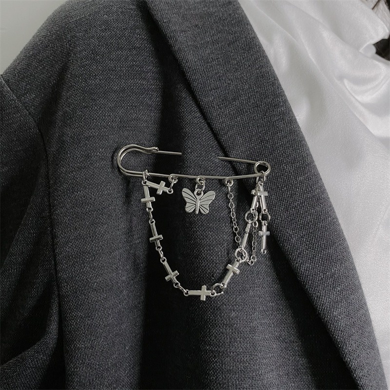 Ghim Cài Áo Dây Xích Phong Cách Hip hop Cá Tính Cho Nam Và Nữ