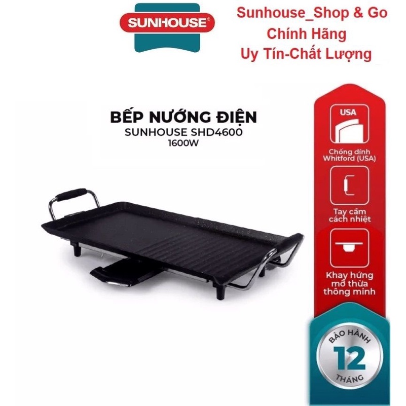 BẾP NƯỚNG ĐIỆN SUNHOUSE SHD4600_Hàng chính hãng