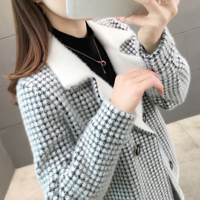 Áo Khoác Giả Lông Chồn Dày Dặn Phong Cách Hàn Quốc Thời Trang Xuân Thu 2023 Cho Nữ