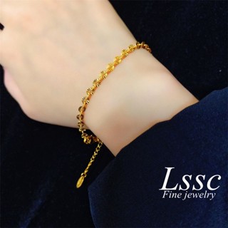  Vòng Tay Titan Không Gỉ Mạ Vàng 18k Mẫu Không Đều Lắc Tay Giản Thời Trang Thanh Lịch Cho Nữ 