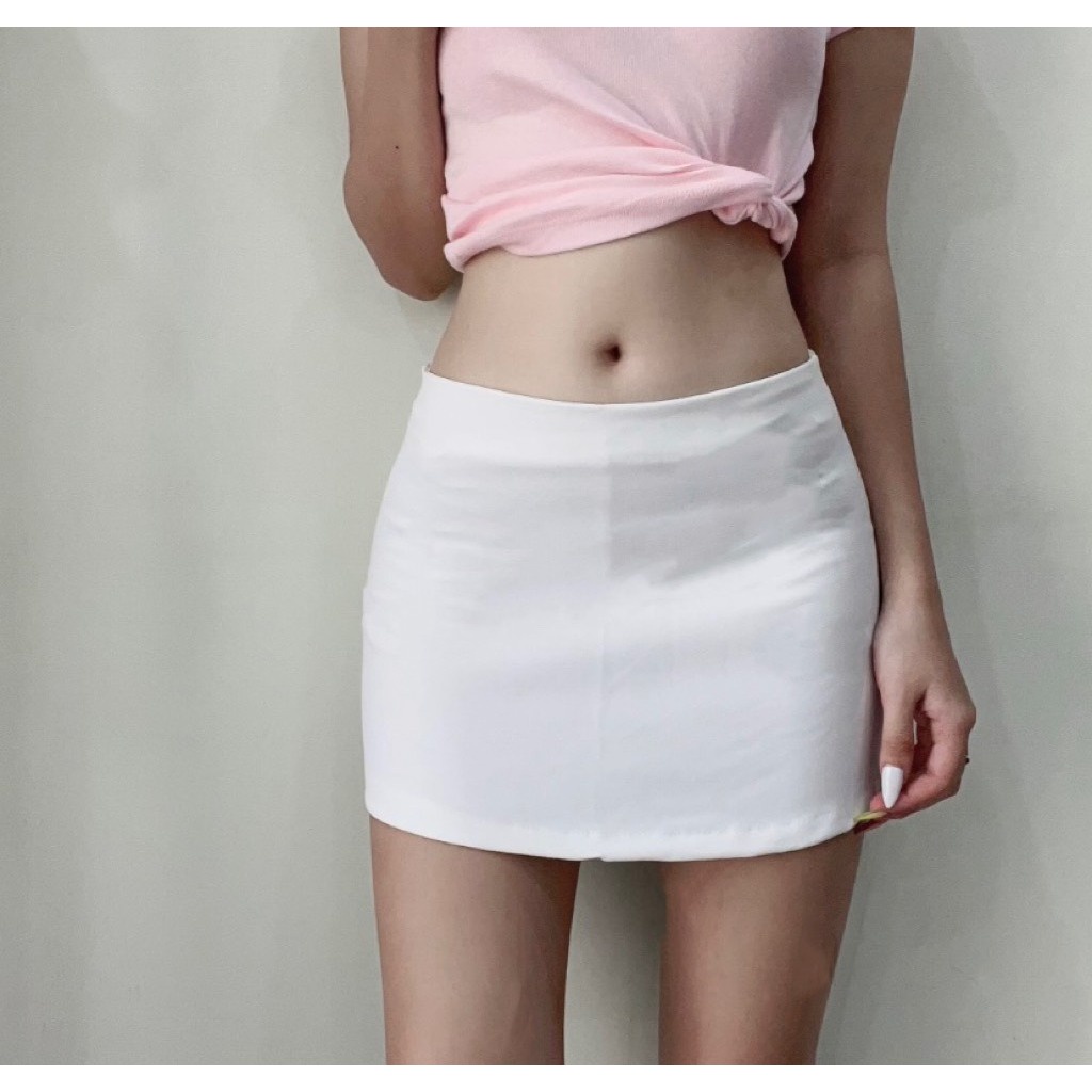 Chân váy kiểu cạp trễ PINKSTORE29 dáng ôm có lót quần, phong cách Y2K C070