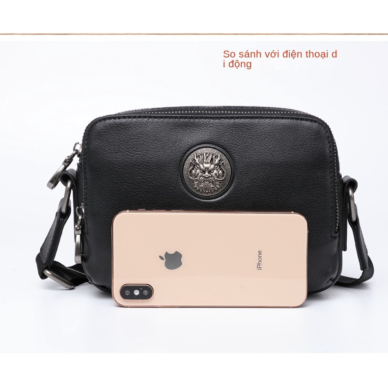 Túi đeo chéo nam DA BÒ SÁP thật phong cách mới DCN9320 BEE GEE