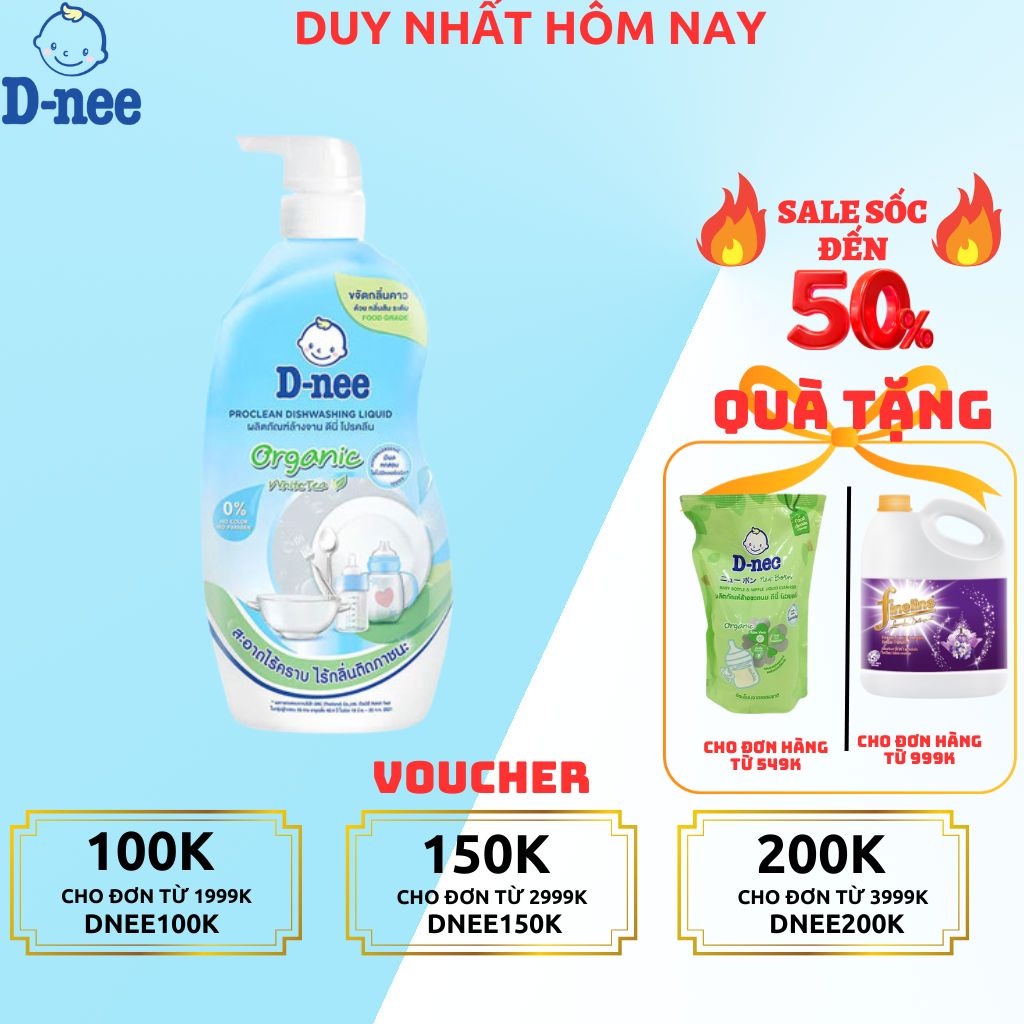 Nước Rửa Bình/Xúc Bình Sữa Dnee Thái Lan 600ML/500ML - Mẫu Mới - Hàng Chuẩn Thái Lan