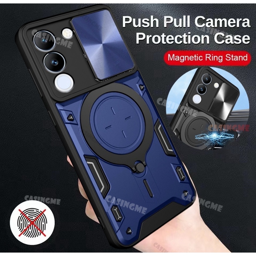 Ốp Điện Thoại Kiểu Giáp Chống Sốc Kèm Giá Đỡ Nhẫn Từ Tính Cho vivo v29e 2023 vivo v29e v 29 29v v29e