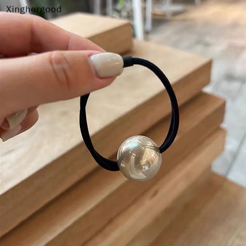 Xinghergood 1 Dây Buộc Tóc Cao Su Co Giãn Đính Ngọc Trai Nhân Tạo Đơn Giản Cho Nữ xhg