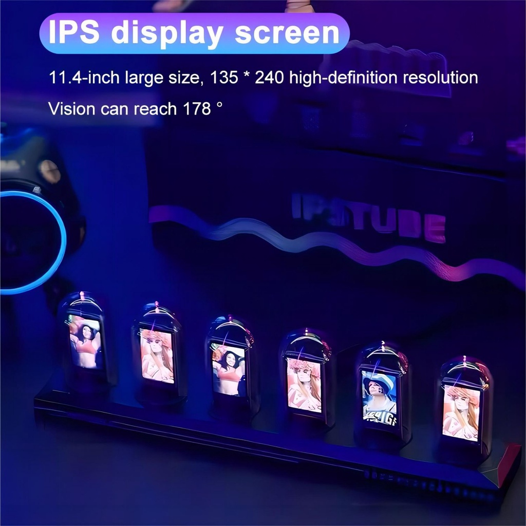 Rgb Đồng Hồ Báo Thức Kỹ Thuật Số Dạng Ống Nhôm pseudo lps Để Bàn Trang Trí Sáng Tạo
