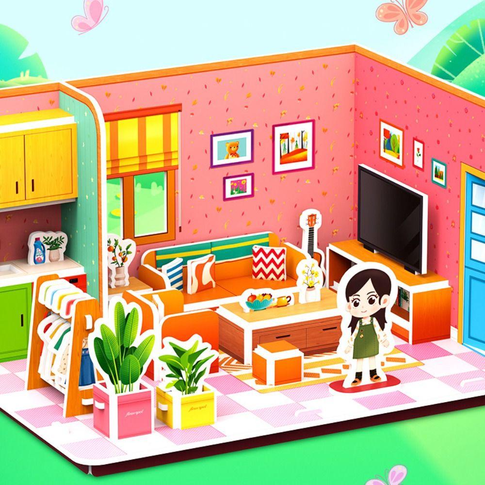 Bộ Đồ Chơi Xếp Hình 3d Bằng Giấy diy Hình Hoạt Hình Dành Cho Trẻ Em