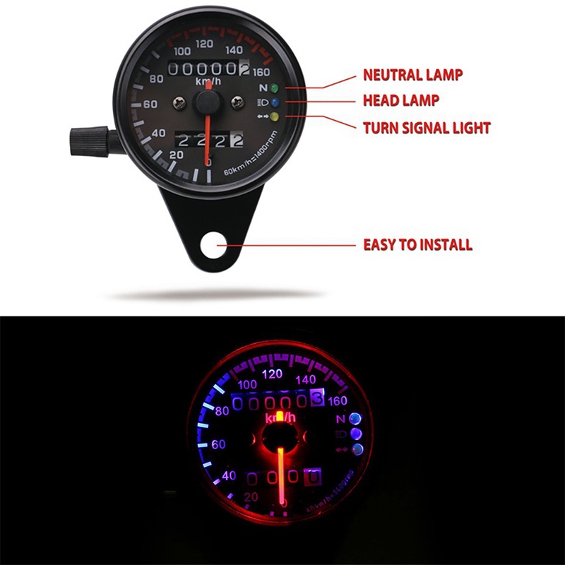 Đồng Hồ Đo Tốc Độ Xe Máy Có Đèn led Chất Lượng Cao