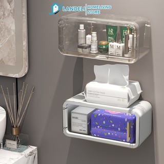 Landeli Hộp Đựng Khăn Mặt Bằng Nhựa Gắn Dưới Bàn Không Đục Lỗ