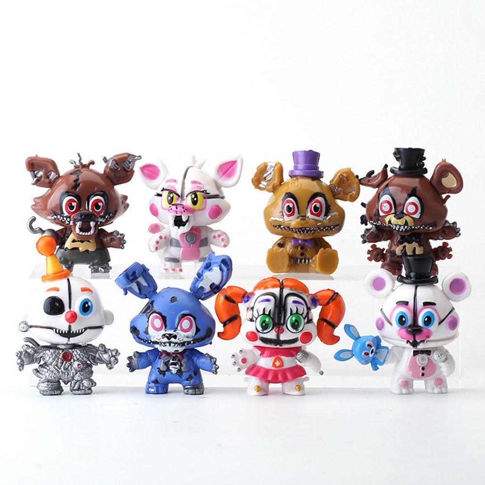 Set 8 Mô Hình Đồ Chơi Nhân Vật Trong Phim Hoạt Hình "freddy bonnie foxy"